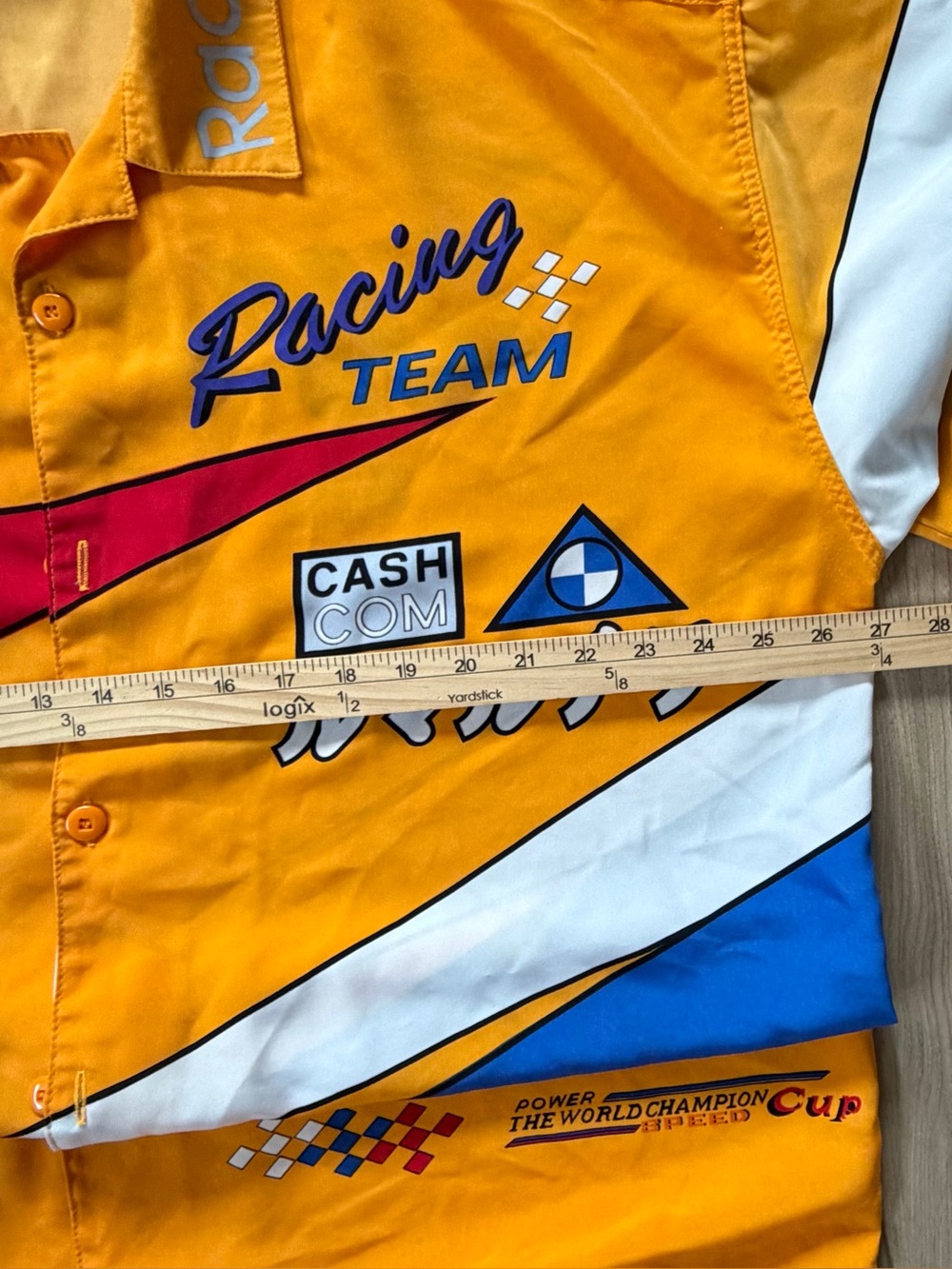 BARE Fox Speed Racing Cup Collection Mens Button Down Orange Shirt L - Picture 4 of 5